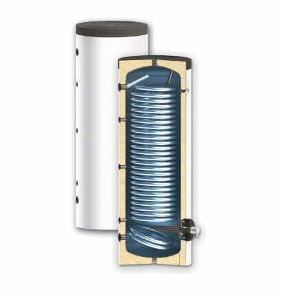 Boiler apa calda 300l cu serpentina marita pentru pompa de caldura
